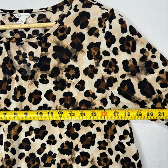 Cato Leopard Print Tunic Top - Black and Brown - Picture 7 of 11